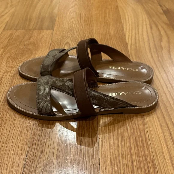 Coach Women's Sandals in Brown and Tan - Picture 2 of 4